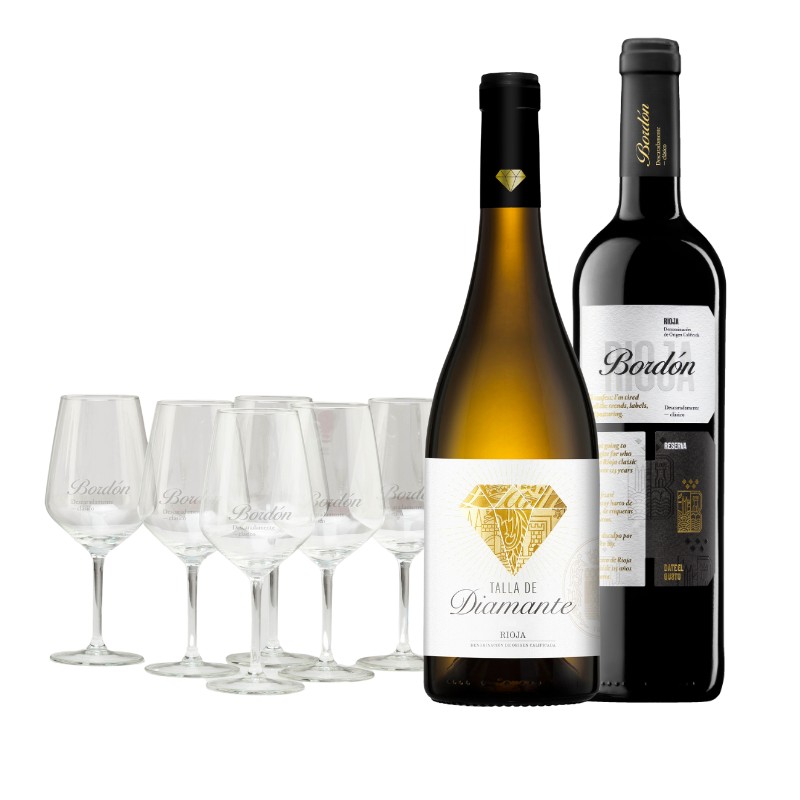 Pack 3 bot. Bordón Reserva + 3 bot. Talla de Diamante con regalo de 6 copas