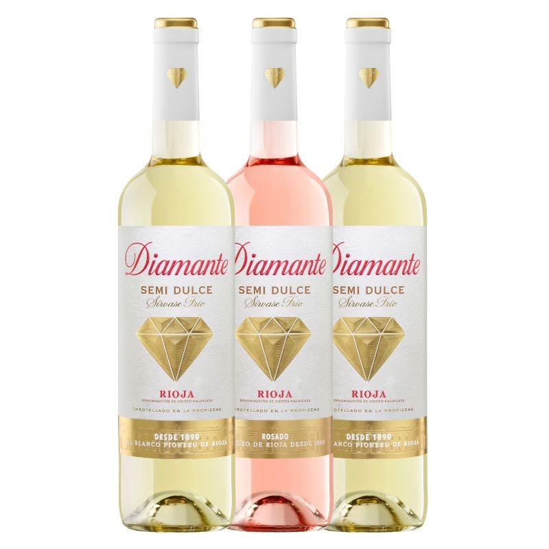Todo Diamante: 2 bot. Diamante Blanco semi dulce + 1 bot. Todo Diamante: 2 bot. Diamante Blanco semi dulce + 1 bot.