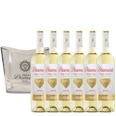 Pack 6 bot. Diamante Blanco Semi dulce + Cubitera