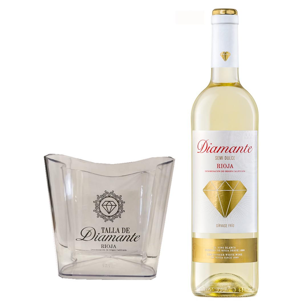 Pack 6 botellas Diamante Blanco Semidulce con regalo de Cubitera